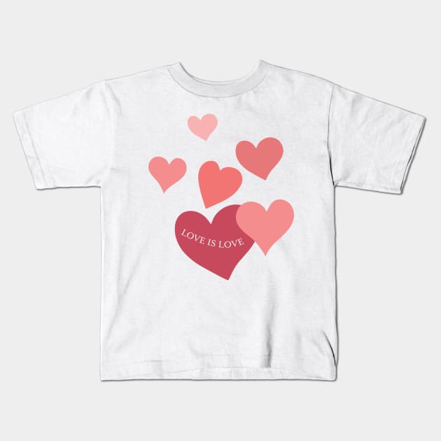 Love is Love Hearts Kids T-Shirt by SWON Design